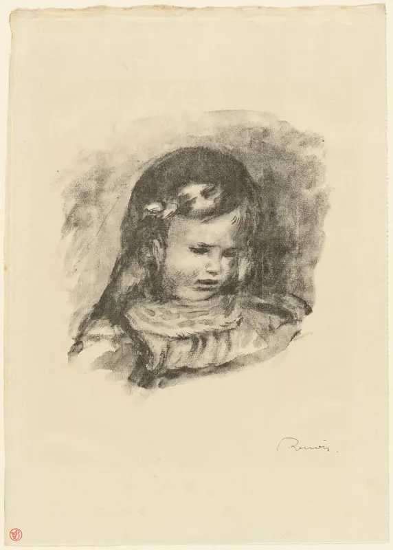 Claude Renoir, Head Lowered Wall Art by Pierre-Auguste Renoir - High-Resolution Digital Print