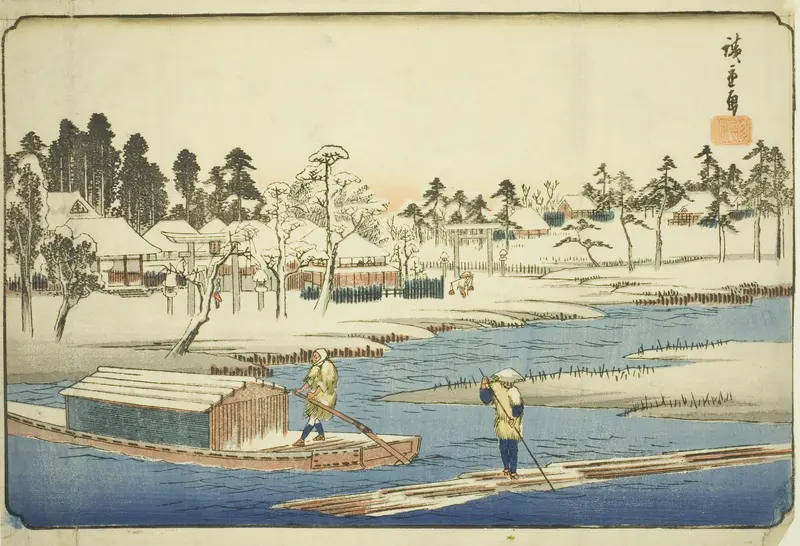 Clear Weather after Snow at Massaki (Massaki yukibare no zu), from the series "Famous Places in the Eastern Capital (Toto meisho)"