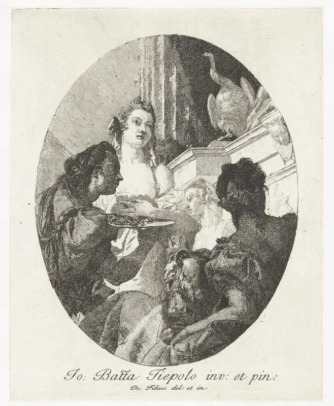 Cleopatra en bedienden met sieraden en vat wijn Wall Art by Unknown - High-Resolution Digital Print