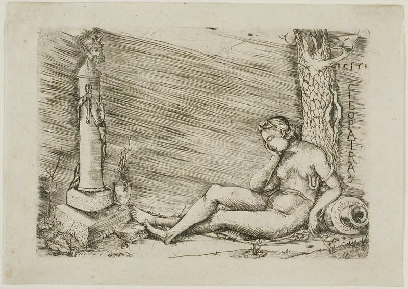 Cleopatra Lying at the Foot of a Tree, with a Term Wall Art by Master of 1515 - High-Resolution Digital Print