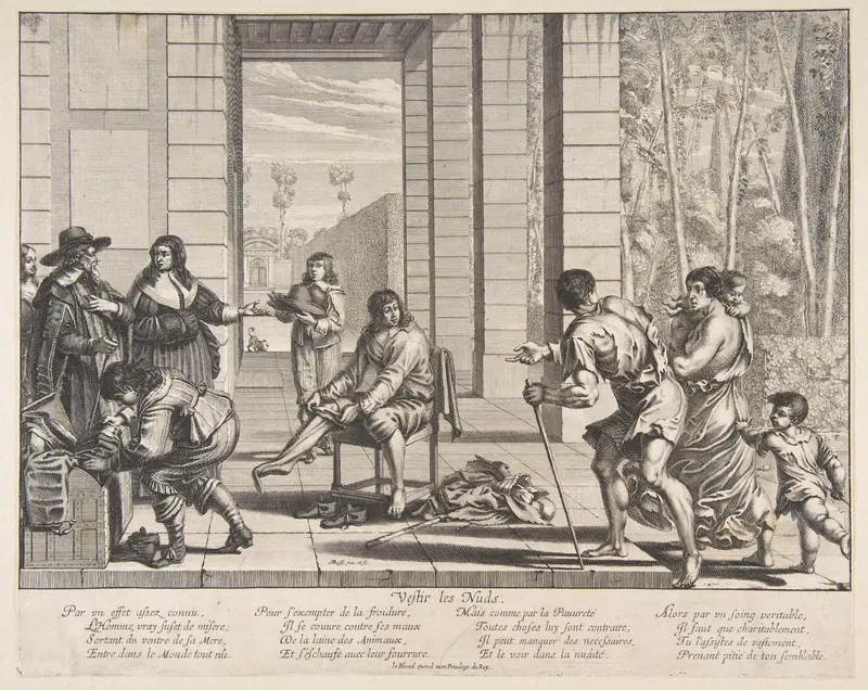 Clothing Beggars, from "Acts of Mercy" (Les Oeuvres de Miséricorde) Wall Art by Abraham Bosse - High-Resolution Digital Print