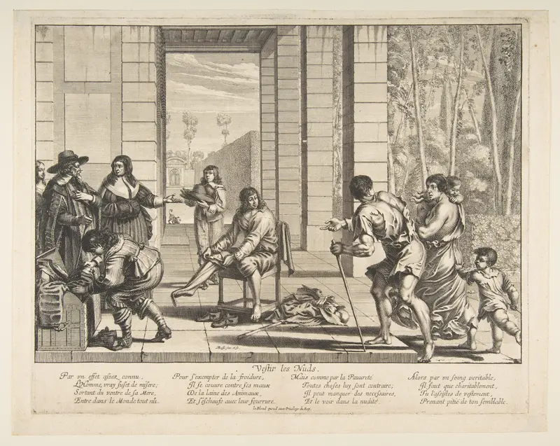 Clothing Beggars (Vêtir les nus) Wall Art by Abraham Bosse - High-Resolution Digital Print