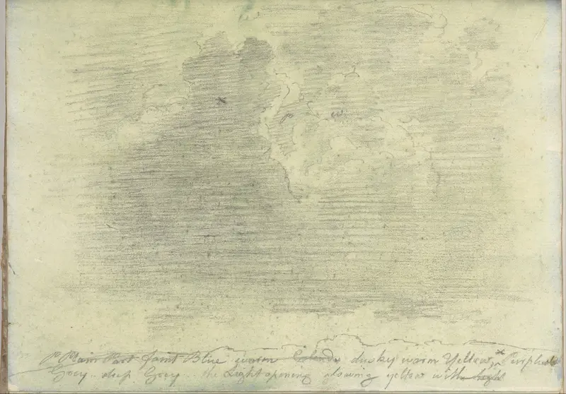 Cloud study (Smaller Italian sketchbook, leaf 14 recto) Wall Art by Joseph Wright (Wright of Derby) - High-Resolution Digital Print