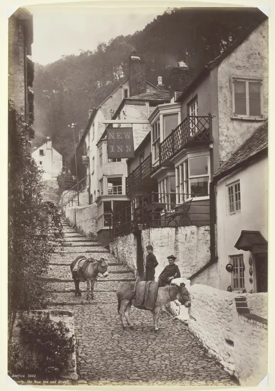 Clovelly, the New Inn and Street Wall Art by Francis Bedford - High-Resolution Digital Print