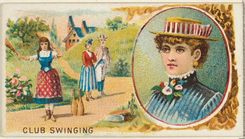 Club Swinging, from the Games and Sports series (N165) for Old Judge Cigarettes Wall Art by Goodwin & Company - High-Resolution Digital Print