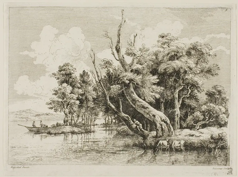 Clump of Trees near the Water Wall Art by Jean Jacques de Boissieu - High-Resolution Digital Print