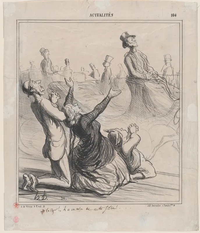 Coachman, for the hand of our daughter!..., from 'News of the day,' published in "Le Charivari" Wall Art by Honoré Daumier - High-Resolution Digital Print
