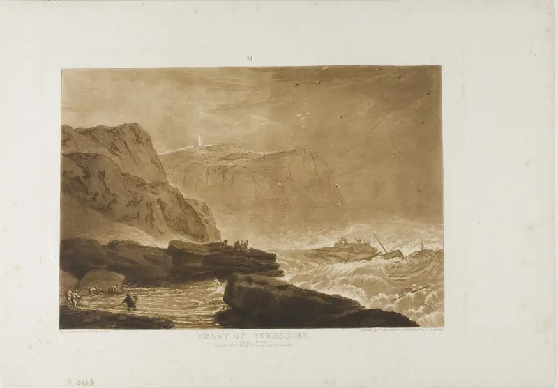 Coast of Yorkshire, plate 24 from Liber Studiorum Wall Art by Joseph Mallord William Turner - High-Resolution Digital Print