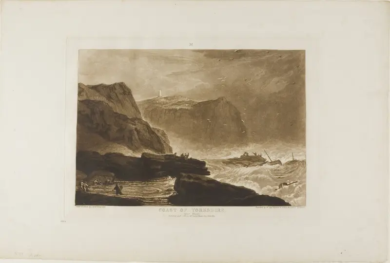 Coast of Yorkshire, plate 24 from Liber Stuidorum Wall Art by Joseph Mallord William Turner - High-Resolution Digital Print