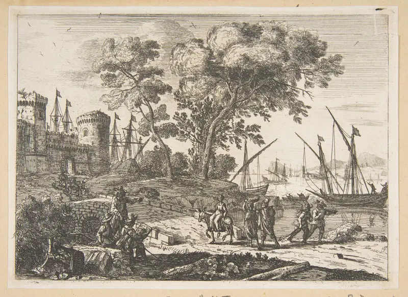 Coast Scene with an Artist Wall Art by Claude Lorrain (Claude Gellée) - High-Resolution Digital Print