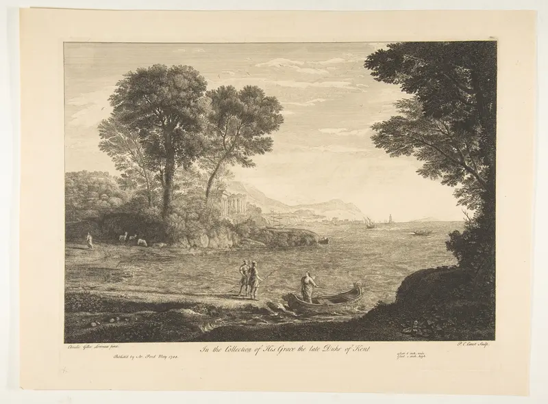 Coast View with the Embarkation of Carlo and Ubaldo Wall Art by Pierre Charles Canot - High-Resolution Digital Print