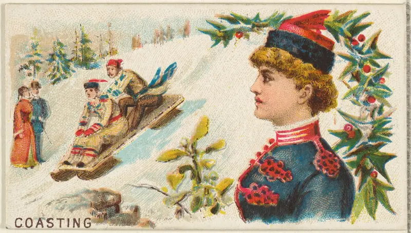 Coasting, from the Games and Sports series (N165) for Old Judge Cigarettes Wall Art by Goodwin & Company - High-Resolution Digital Print