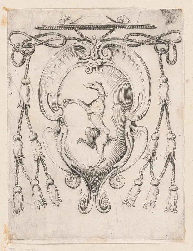 Coat of Arms of a Cardinal of the Sampieri Family Wall Art by Agostino Carracci - High-Resolution Digital Print