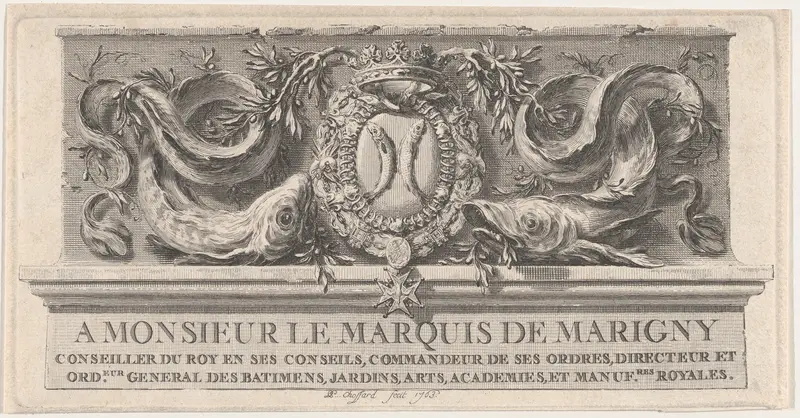 Coat of Arms of the Marquis de Marigny Wall Art by Pierre Philippe Choffard - High-Resolution Digital Print
