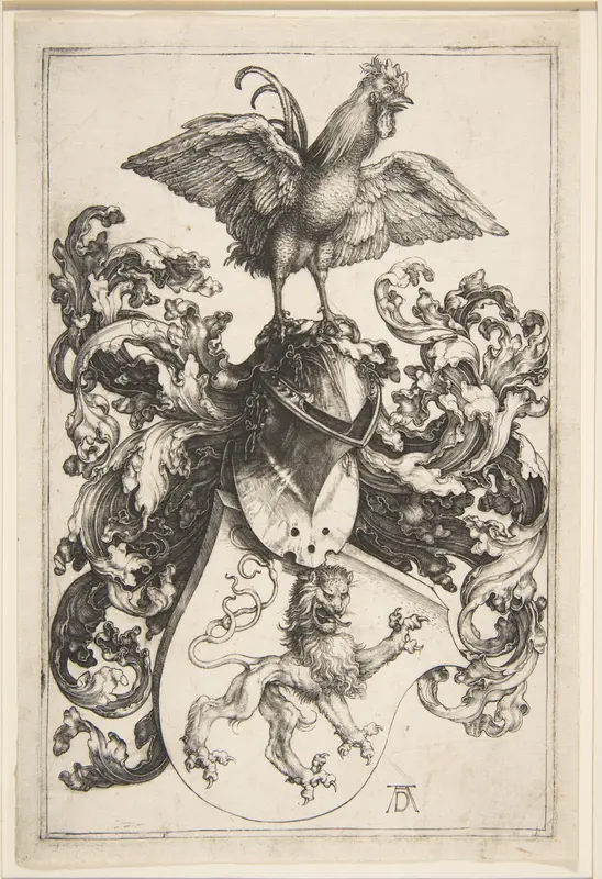 Coat of Arms with Cock Wall Art by Albrecht Dürer - High-Resolution Digital Print