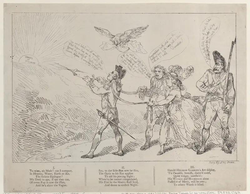 [Col. Topham Endeavoring with his Squirt to Extinguish the Genius of Holman] Wall Art by Thomas Rowlandson - High-Resolution Digital Print
