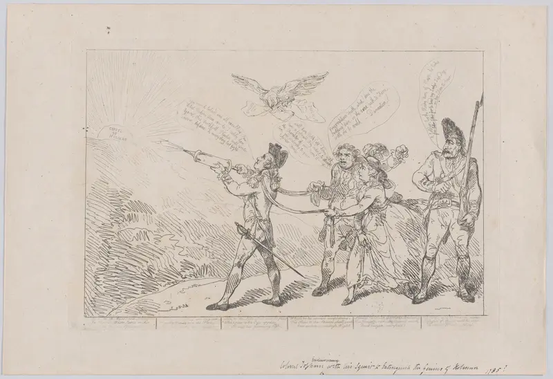 [Col. Topham Endeavouring, With His Squirt, to Extinguish the Genius of Holman] Wall Art by Thomas Rowlandson - High-Resolution Digital Print