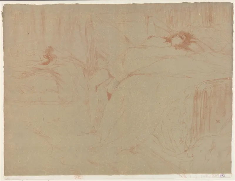 Collapsed on the Bed, from "Elles" Wall Art by Henri de Toulouse-Lautrec - High-Resolution Digital Print