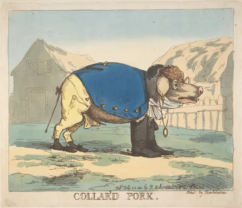 Collar'd Pork Wall Art by Thomas Rowlandson - High-Resolution Digital Print