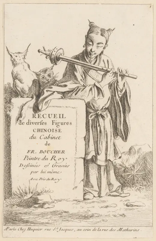 Collection of Diverse Chinese Figures Wall Art by François Boucher - High-Resolution Digital Print