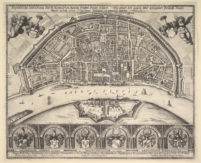 Cologne and Deutz Wall Art by Wenceslaus Hollar - High-Resolution Digital Print