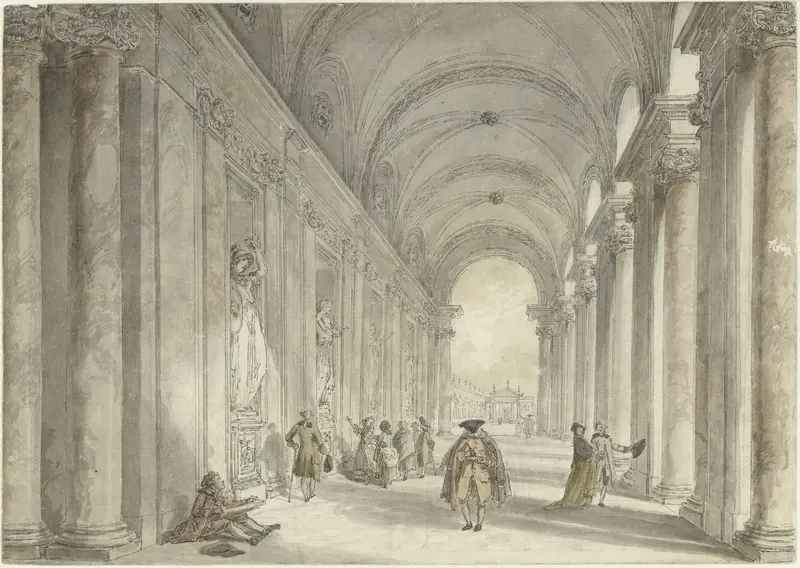 Colonnade of the Casino of the Villa Albani, in Rome Wall Art by Hubert Robert - High-Resolution Digital Print