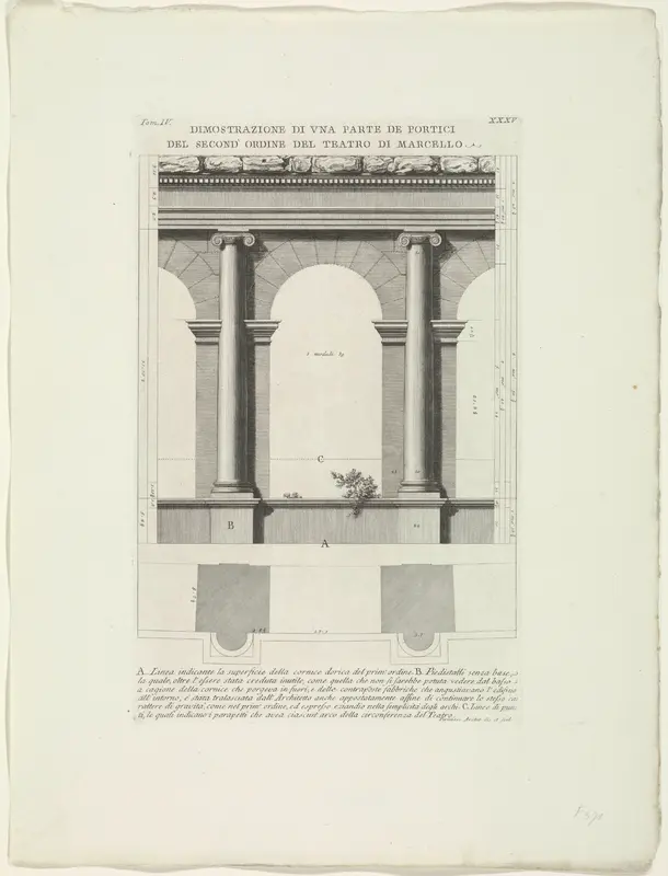 Colonnade van het Theater van Marcellus te Rome Wall Art by Unknown - High-Resolution Digital Print