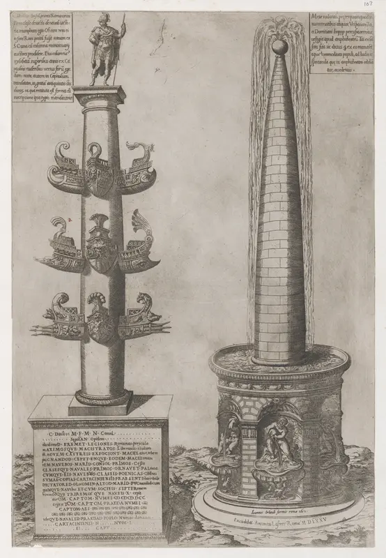 Column of Duilius, from "Speculum Romanae Magnificentiae" Wall Art by Anonymous - High-Resolution Digital Print