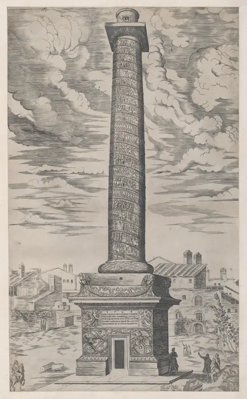 Column of Trajan, from "Speculum Romanae Magnificentiae" Wall Art by Anonymous - High-Resolution Digital Print