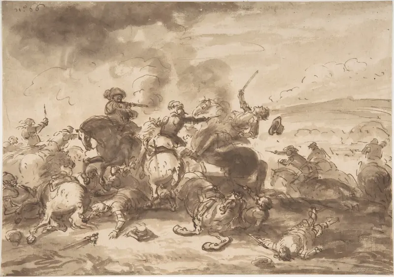 Combat of Cavalry Wall Art by Jacques Courtois - High-Resolution Digital Print