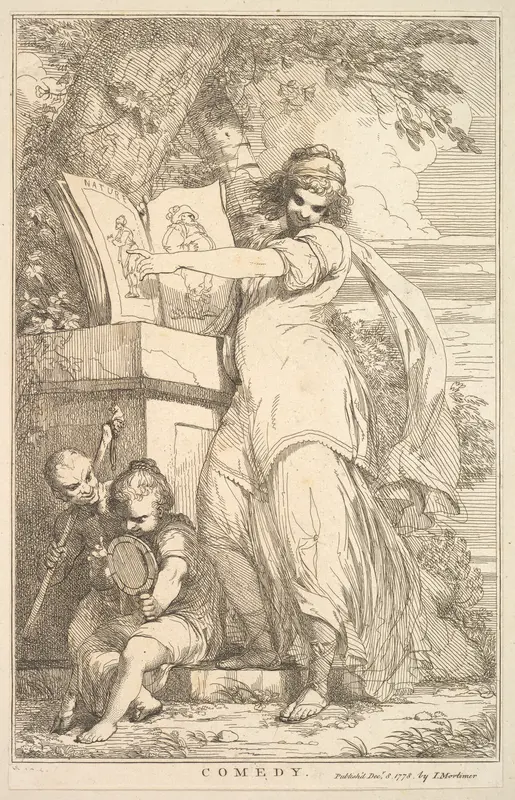 Comedy, from "Fifteen Etchings Dedicated to Sir Joshua Reynolds" Wall Art by John Hamilton Mortimer - High-Resolution Digital Print