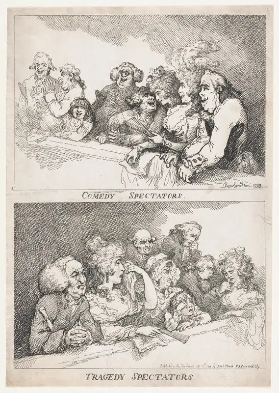Comedy Spectators, Tragedy Spectators Wall Art by Thomas Rowlandson - High-Resolution Digital Print