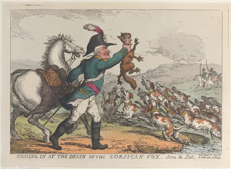 Coming in at the Death of the Corsican Fox, Scene the Last Wall Art by Thomas Rowlandson - High-Resolution Digital Print
