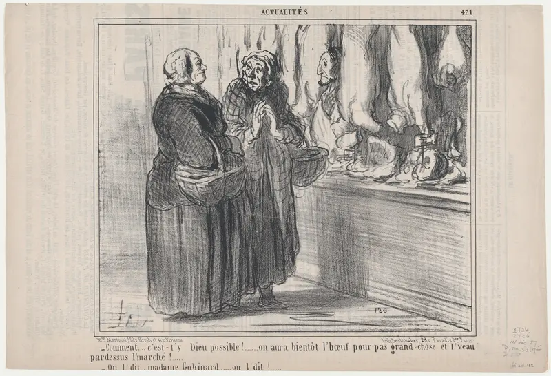 Comment,...c'est-t'y Dieu possible!..., from Actualités, published in Le Charivari, December 14, 1857 Wall Art by Honoré Daumier - High-Resolution Digital Print