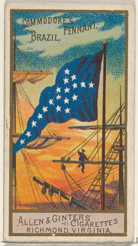 Commodore's Pennant, Brazil, from the Naval Flags series (N17) for Allen & Ginter Cigarettes Brands Wall Art by Allen & Ginter - High-Resolution Digital Print