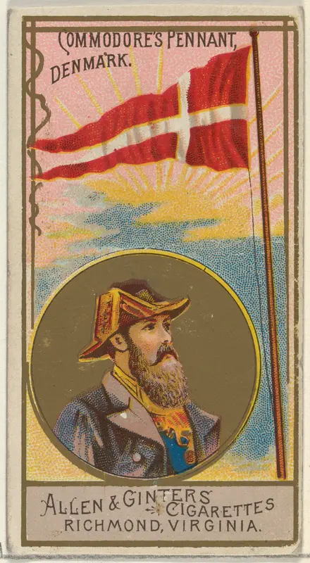 Commodore's Pennant, Denmark, from the Naval Flags series (N17) for Allen & Ginter Cigarettes Brands Wall Art by Allen & Ginter - High-Resolution Digital Print
