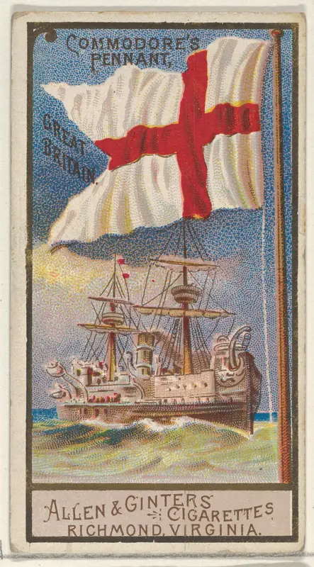 Commodore's Pennant, Great Britain, from the Naval Flags series (N17) for Allen & Ginter Cigarettes Brands Wall Art by Allen & Ginter - High-Resolution Digital Print