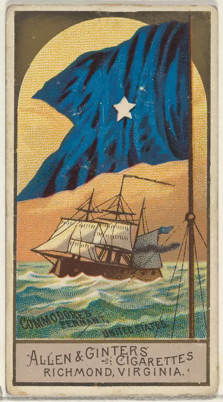 Commodore's Pennant, United States, from the Naval Flags series (N17) for Allen & Ginter Cigarettes Brands Wall Art by Allen & Ginter - High-Resolution Digital Print