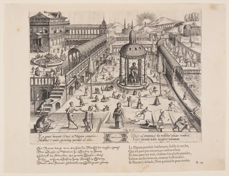 Composita,from Theatrum Vitae Humanae (The Ages of Man) Wall Art by Jan Wierix - High-Resolution Digital Print