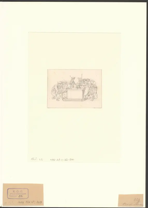 Compositie met brandweermannen rondom een brandbluspomp Wall Art by Unknown - High-Resolution Digital Print