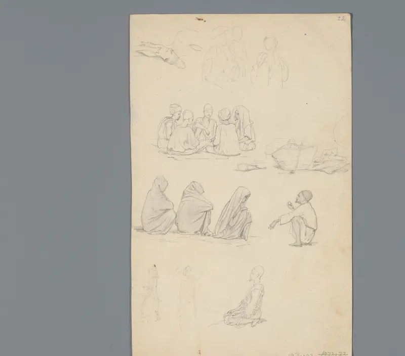 Compositie met Egyptische mannen en vrouwen Wall Art by Willem de Famars Testas - High-Resolution Digital Print