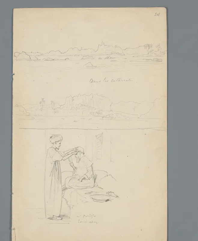 Compositie met gezicht op de Nijl en twee figuren Wall Art by Willem de Famars Testas - High-Resolution Digital Print
