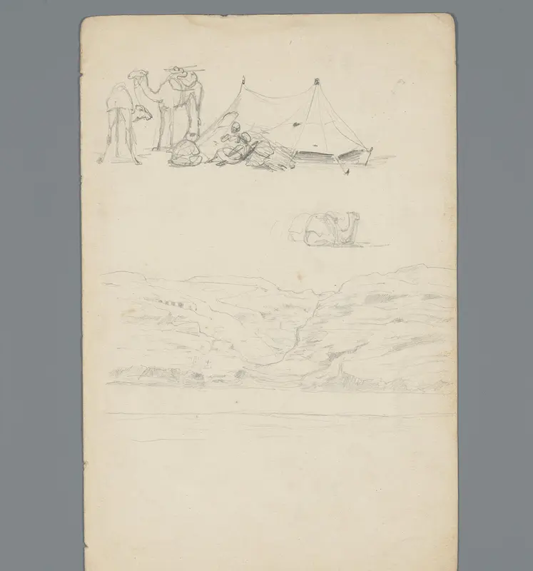 Compositie met kampement en berglandschap Wall Art by Willem de Famars Testas - High-Resolution Digital Print