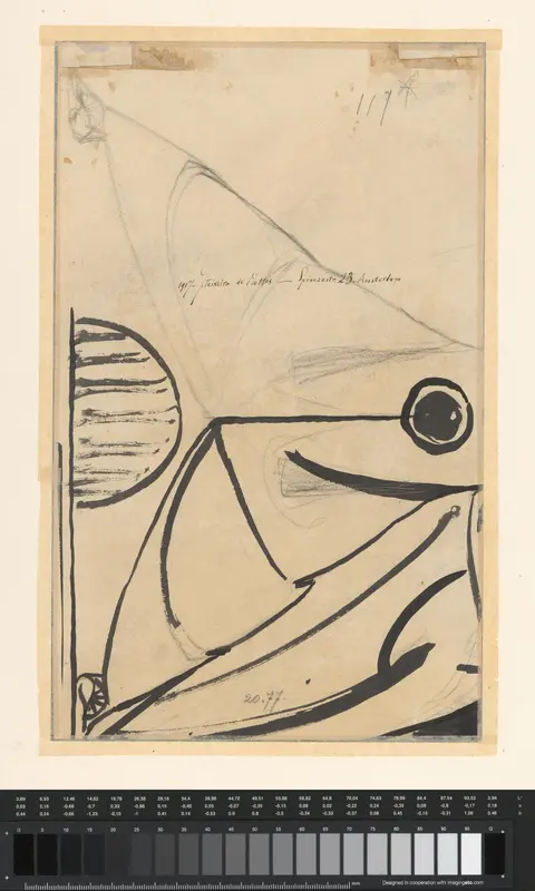 Compositie met lijnen en halve cirkels Wall Art by Unknown - High-Resolution Digital Print