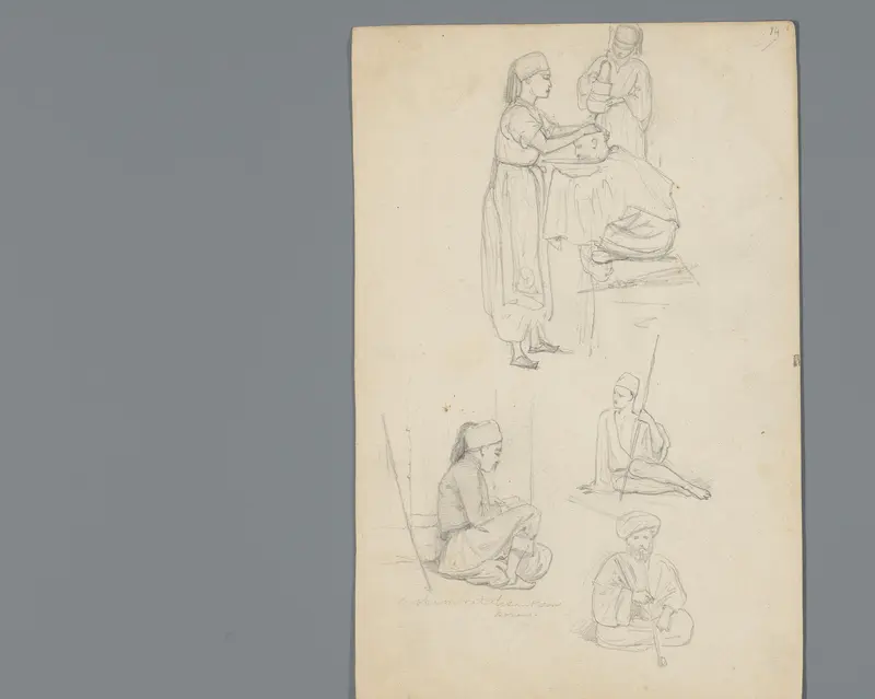 Compositie met staande en zittende Egyptenaren Wall Art by Willem de Famars Testas - High-Resolution Digital Print