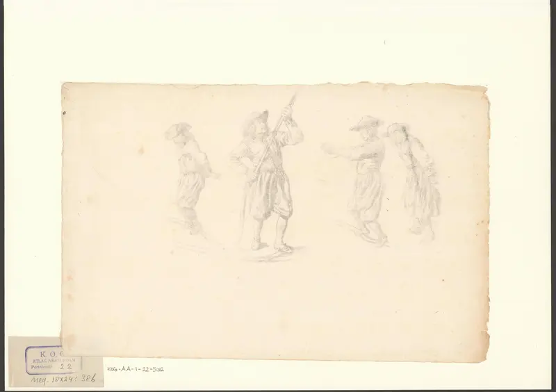 Compositie met vier brandweermannen Wall Art by Jan van der Heyden - High-Resolution Digital Print