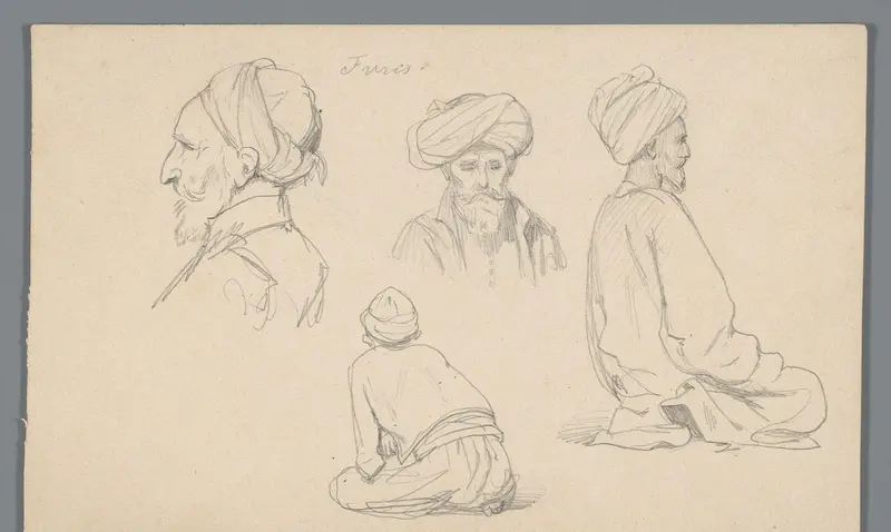 Compositie met vier figuren, waarvan twee geknield Wall Art by Willem de Famars Testas - High-Resolution Digital Print