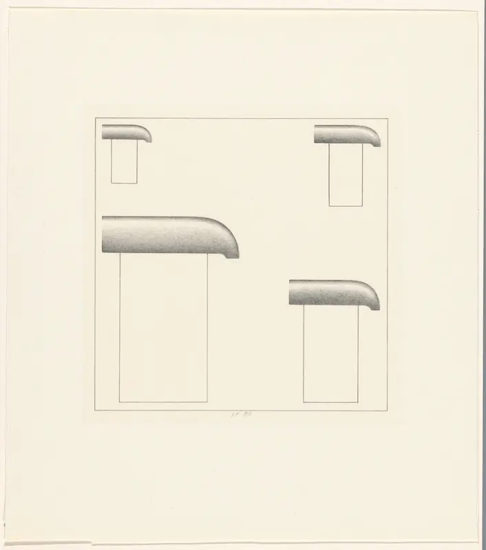 Compositie met vier hamers Wall Art by Jan Roeland - High-Resolution Digital Print