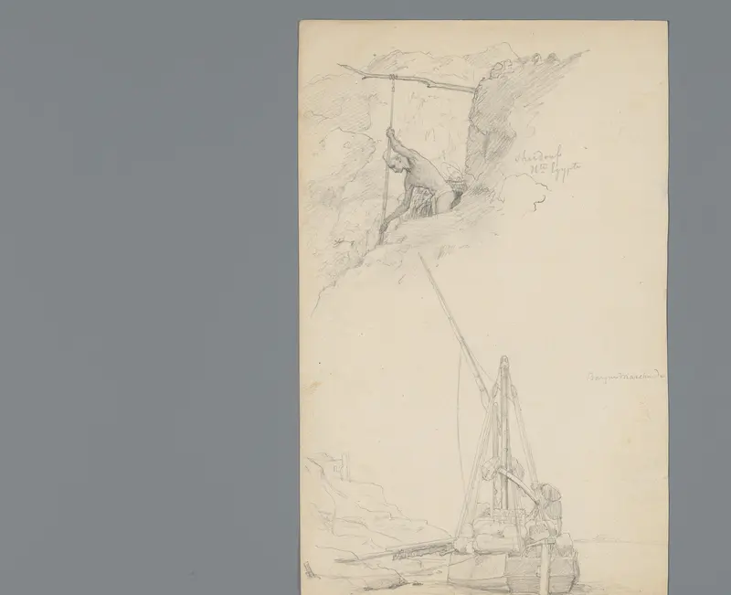 Compositie met waterhaler en vrachtscheepje Wall Art by Willem de Famars Testas - High-Resolution Digital Print