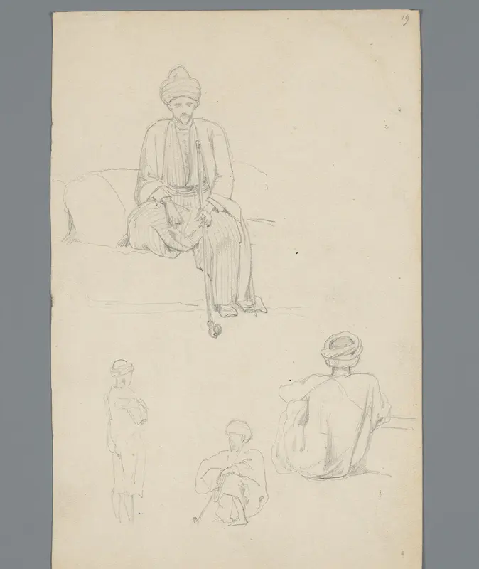 Compositie met zittende en rokende Egyptenaren Wall Art by Willem de Famars Testas - High-Resolution Digital Print